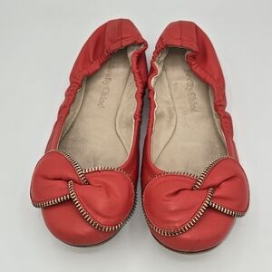 See by Chloe Clara Zipper-Bow Ballerina Flat Pink Leather EU 36‎ US 5.5
